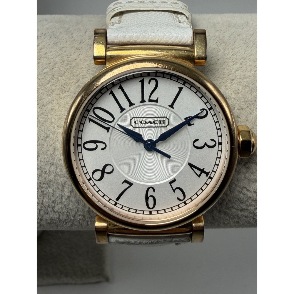 Coach CA723340742 New Battery Ladies Watch Watch 32MM 7.25" White Leather Band